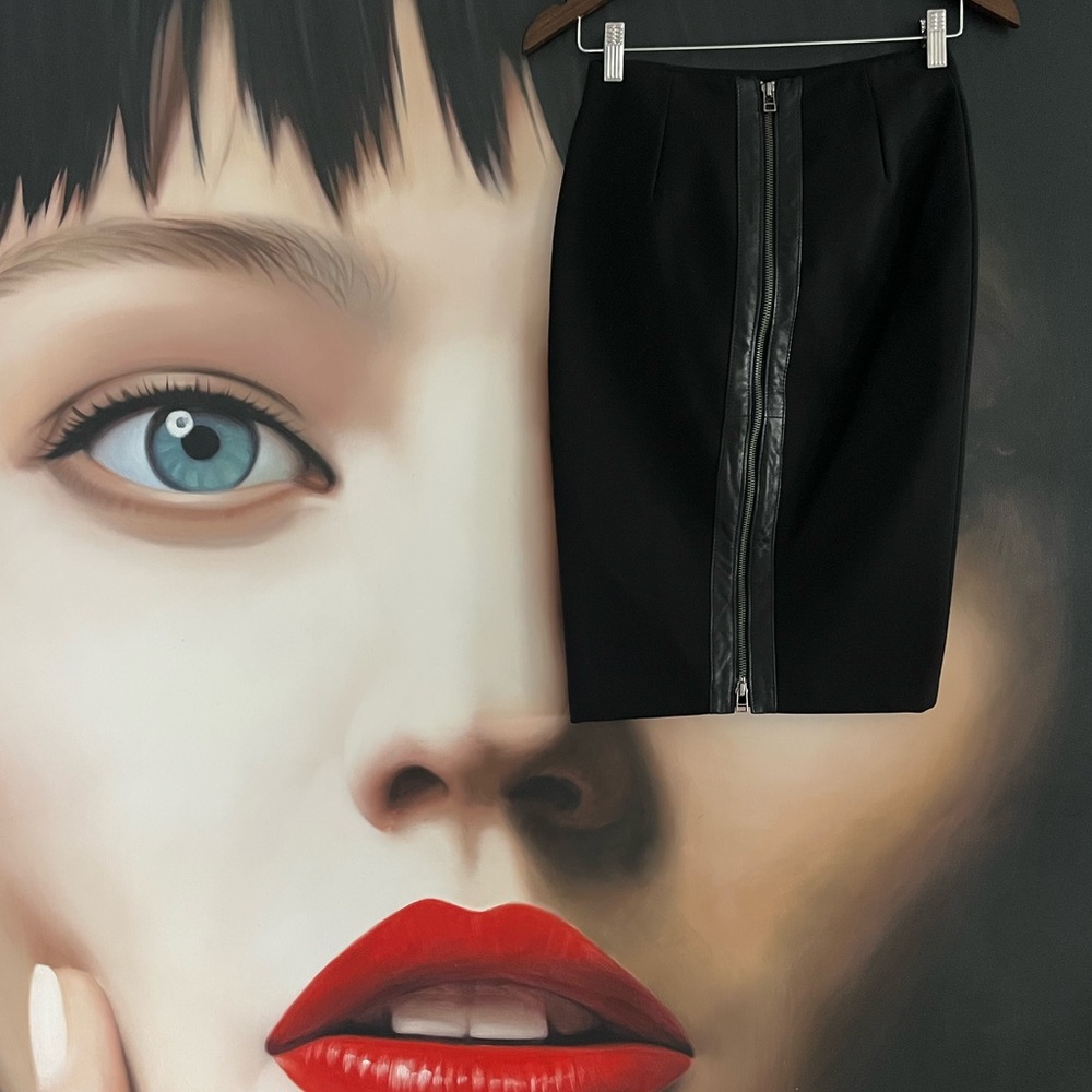 Danier Black Leather Skirt